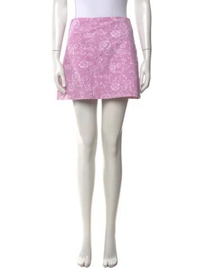 Pre-owned Julia Amory Floral Print Mini Skirt In Purple