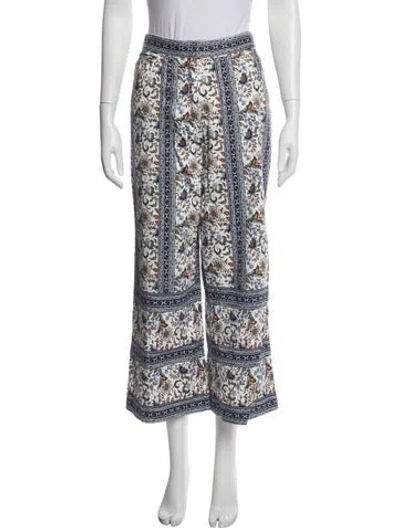 Pre-owned Julia Amory Floral Print Wide Leg Pants In Multicolor