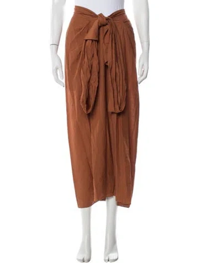 Pre-owned Julia Amory Linen Long Skirt In Brown