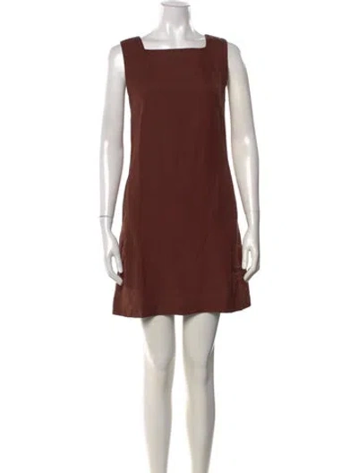Pre-owned Julia Amory Linen Mini Dress W/ Tags In Burgundy