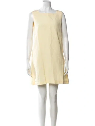 Pre-owned Julia Amory Linen Mini Dress W/ Tags In Yellow