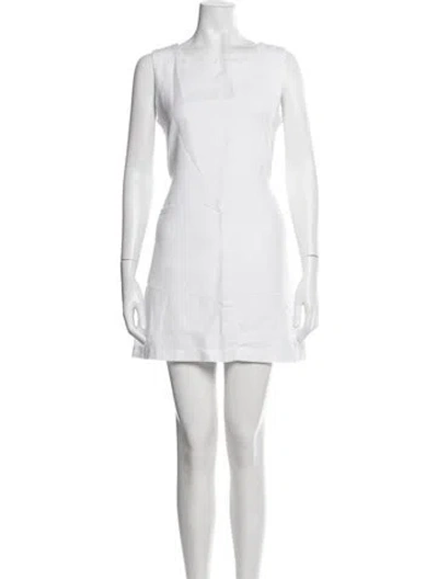 Pre-owned Julia Amory Linen Mini Dress In White