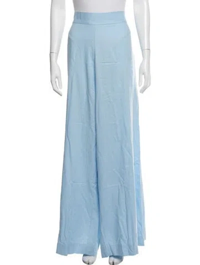 Pre-owned Julia Amory Linen Wide Leg Pants In Blue