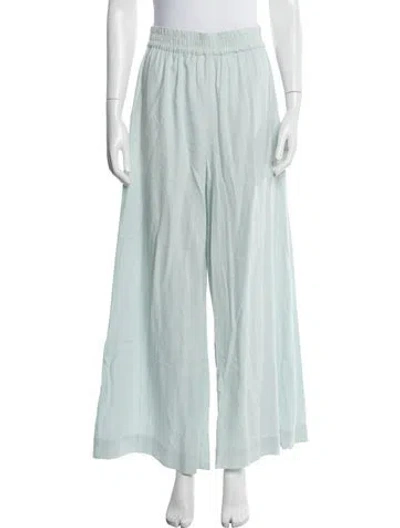 Pre-owned Julia Amory Linen Wide Leg Pants In Green