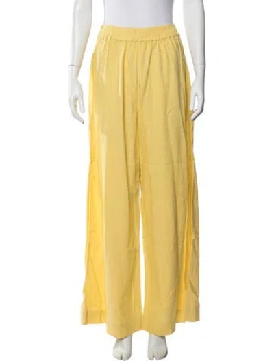 Pre-owned Julia Amory Linen Wide Leg Pants W/ Tags In Yellow