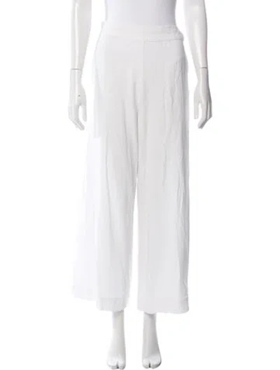 Pre-owned Julia Amory Linen Wide Leg Pants In White