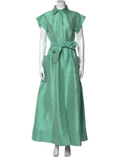 Pre-owned Julia Amory Long Dress In Green