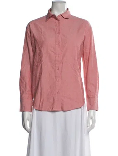 Pre-owned Julia Amory Long Sleeve Button-up Top In Pink