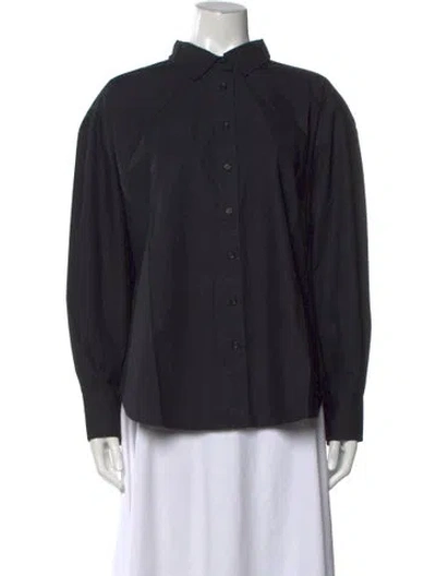 Pre-owned Julia Amory Long Sleeve Button-up Top W/ Tags In Black