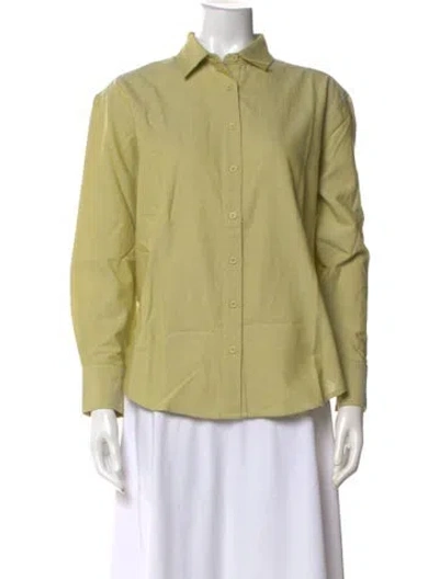 Pre-owned Julia Amory Long Sleeve Button-up Top W/ Tags In Green
