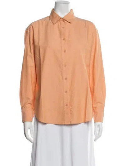 Pre-owned Julia Amory Long Sleeve Button-up Top W/ Tags In Orange
