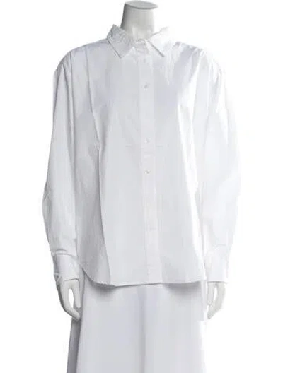 Pre-owned Julia Amory Long Sleeve Button-up Top W/ Tags In White