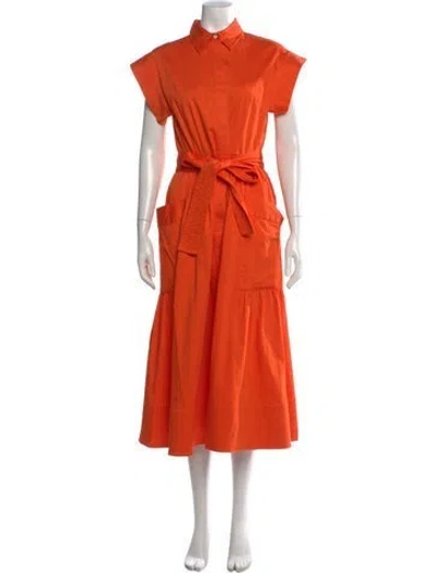 Pre-owned Julia Amory Midi Length Dress In Orange