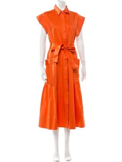 Pre-owned Julia Amory Midi Length Dress In Orange