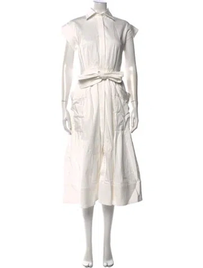 Pre-owned Julia Amory Midi Length Dress In White