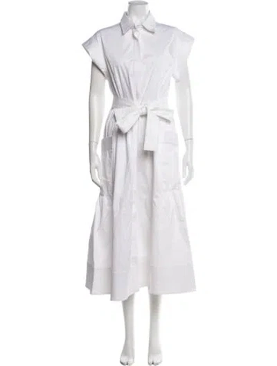 Pre-owned Julia Amory Midi Length Dress In White
