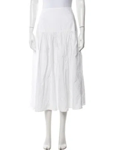 Pre-owned Julia Amory Midi Length Skirt In White