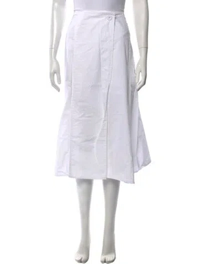 Pre-owned Julia Amory Midi Length Skirt In White