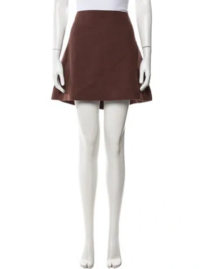 Pre-owned Julia Amory Mini Skirt In Brown