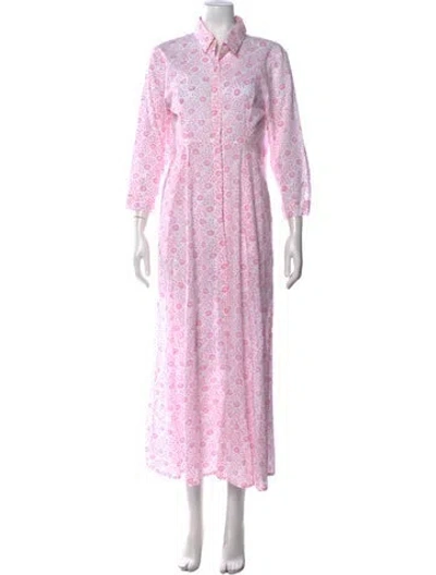 Pre-owned Julia Amory Nubuck Long Dress In Pink
