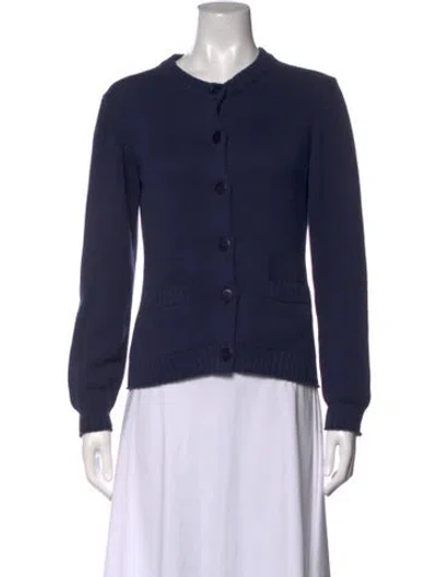 Pre-owned Julia Amory Open Front Sweater In Blue
