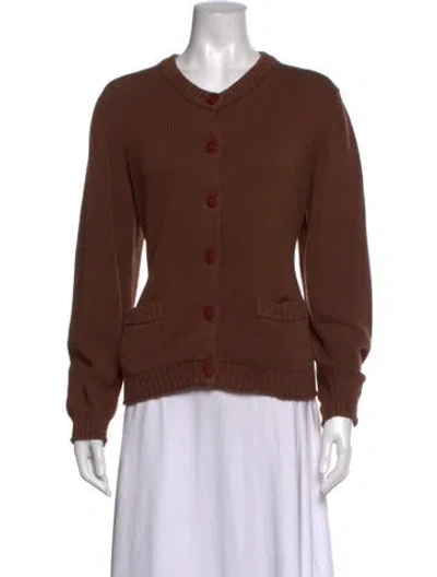 Pre-owned Julia Amory Open Front Sweater In Brown