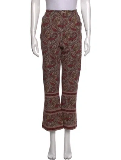 Pre-owned Julia Amory Paisley Print Flared Pants In Multicolor