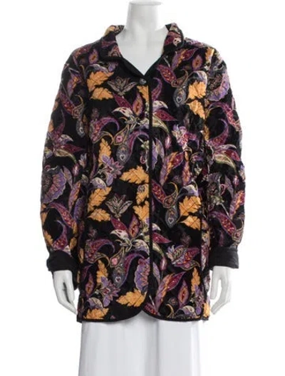 Pre-owned Julia Amory Paisley Print Jacket In Black