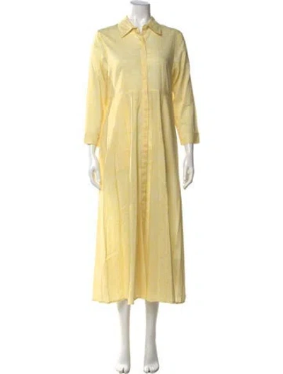 Pre-owned Julia Amory Paisley Print Long Dress In Yellow