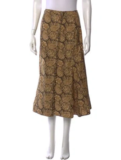 Pre-owned Julia Amory Paisley Print Long Skirt In Multicolor