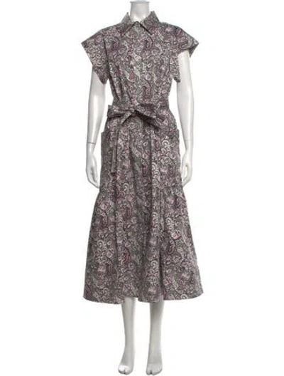 Pre-owned Julia Amory Paisley Print Midi Length Dress In Multi