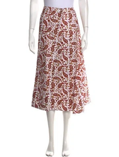 Pre-owned Julia Amory Paisley Print Midi Length Skirt In Multicolor