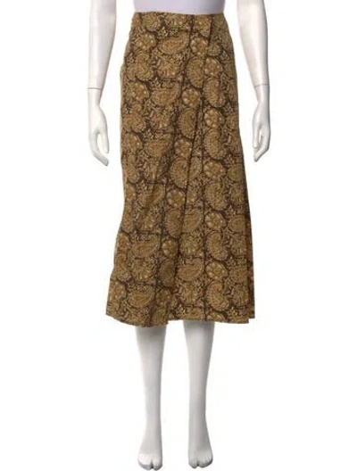 Pre-owned Julia Amory Paisley Print Midi Length Skirt In Multicolor