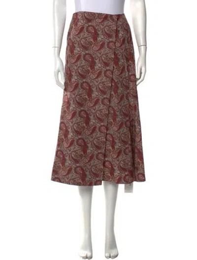 Pre-owned Julia Amory Paisley Print Midi Length Skirt W/ Tags In Multi