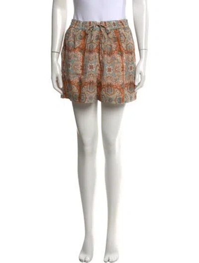 Pre-owned Julia Amory Paisley Print Mini Shorts In Multicolor