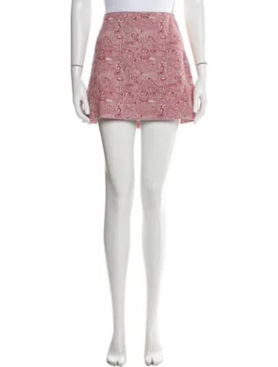Pre-owned Julia Amory Paisley Print Mini Skirt In Pink