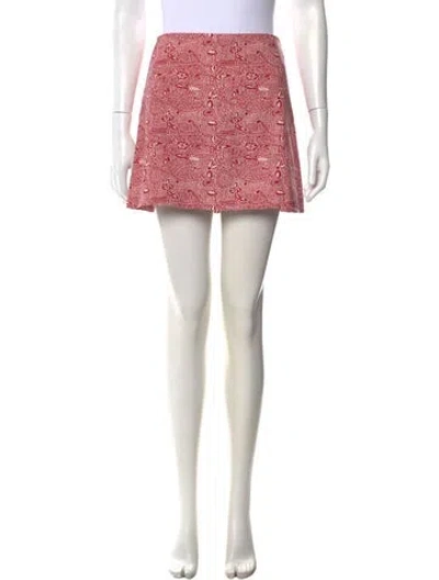 Pre-owned Julia Amory Paisley Print Mini Skirt In Pink