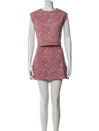 Pre-owned Julia Amory Paisley Print Skirt Set In Multi
