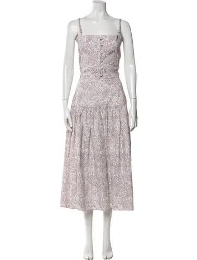 Pre-owned Julia Amory Paisley Print Skirt Set In White