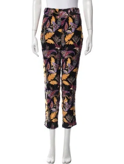 Pre-owned Julia Amory Paisley Print Straight Leg Pants W/ Tags In Multicolor