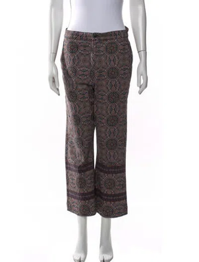 Pre-owned Julia Amory Paisley Print Wide Leg Pants In Multicolor