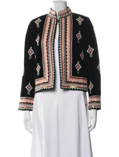 Pre-owned Julia Amory Patterned Evening Jacket In Black