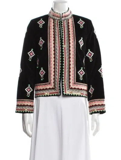 Pre-owned Julia Amory Patterned Jacket In Black