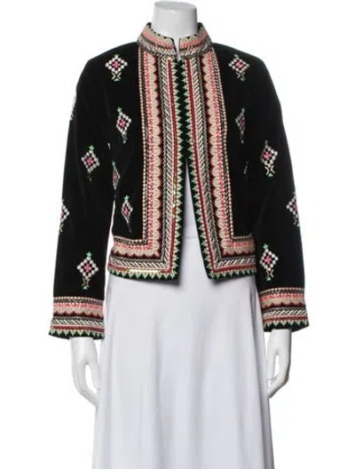 Pre-owned Julia Amory Patterned Jacket In Black