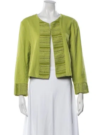 Pre-owned Julia Amory Patterned Jacket In Green