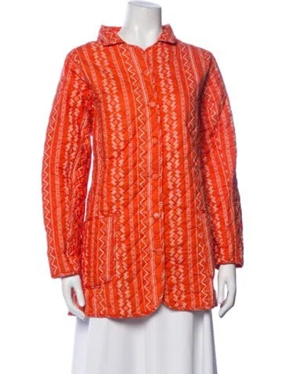 Pre-owned Julia Amory Patterned Jacket In Orange