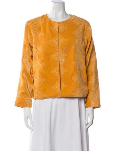 Pre-owned Julia Amory Patterned Jacket In Orange/yellow