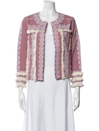 Pre-owned Julia Amory Patterned Jacket In Pink