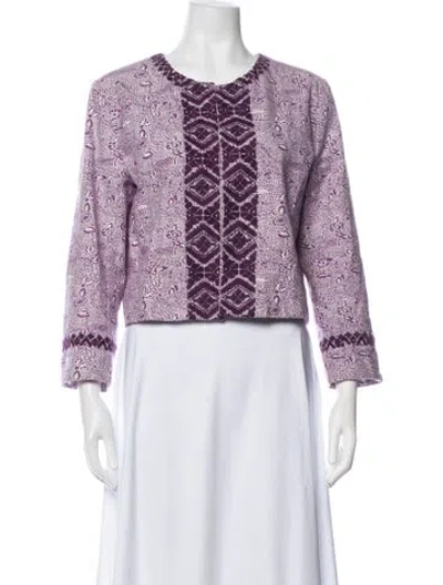 Pre-owned Julia Amory Patterned Jacket In Purple