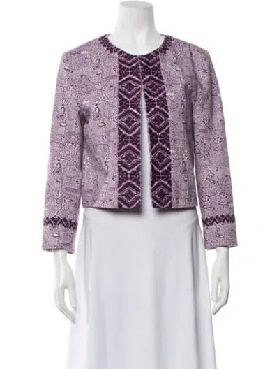 Pre-owned Julia Amory Patterned Jacket In Purple